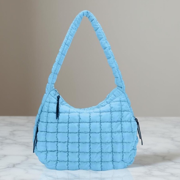 Quilted  Puffy Carryall Crossbody Bag